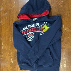 Nintendo Super Mario Kids Hoodie - Navy and Red